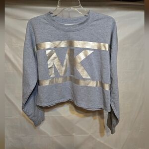 Michael Kors Heathered Blue Cropped Sweatshirt